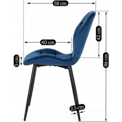 Scaun Mebel Elite Lucky (Blue/Black) Thumb