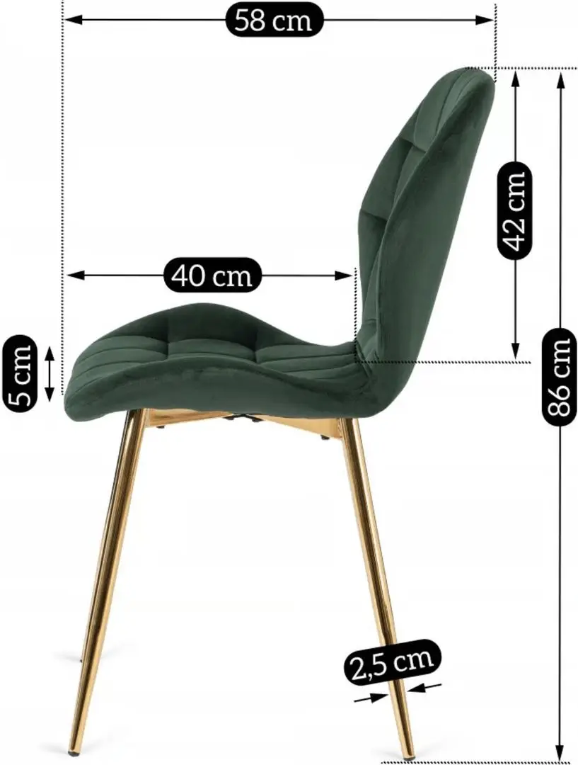 Scaun Mebel Elite Lucky (Green/Golden)