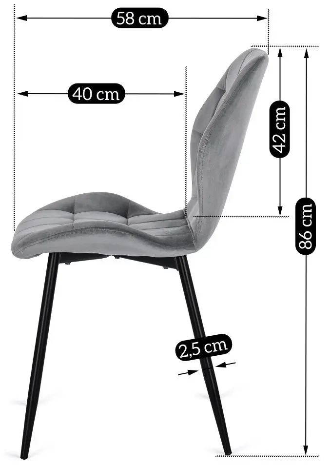 Scaun Mebel Elite Lucky (Grey/Black)