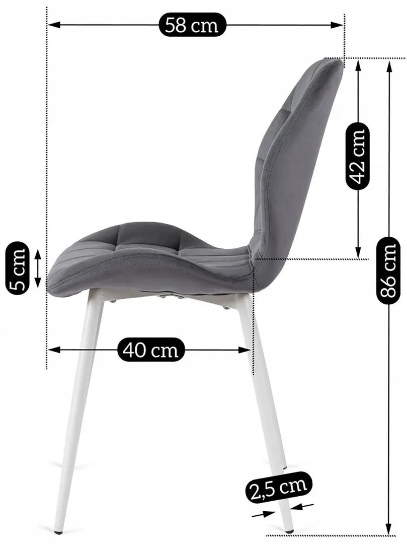 Стул Mebel Elite Lucky (Grey/White)