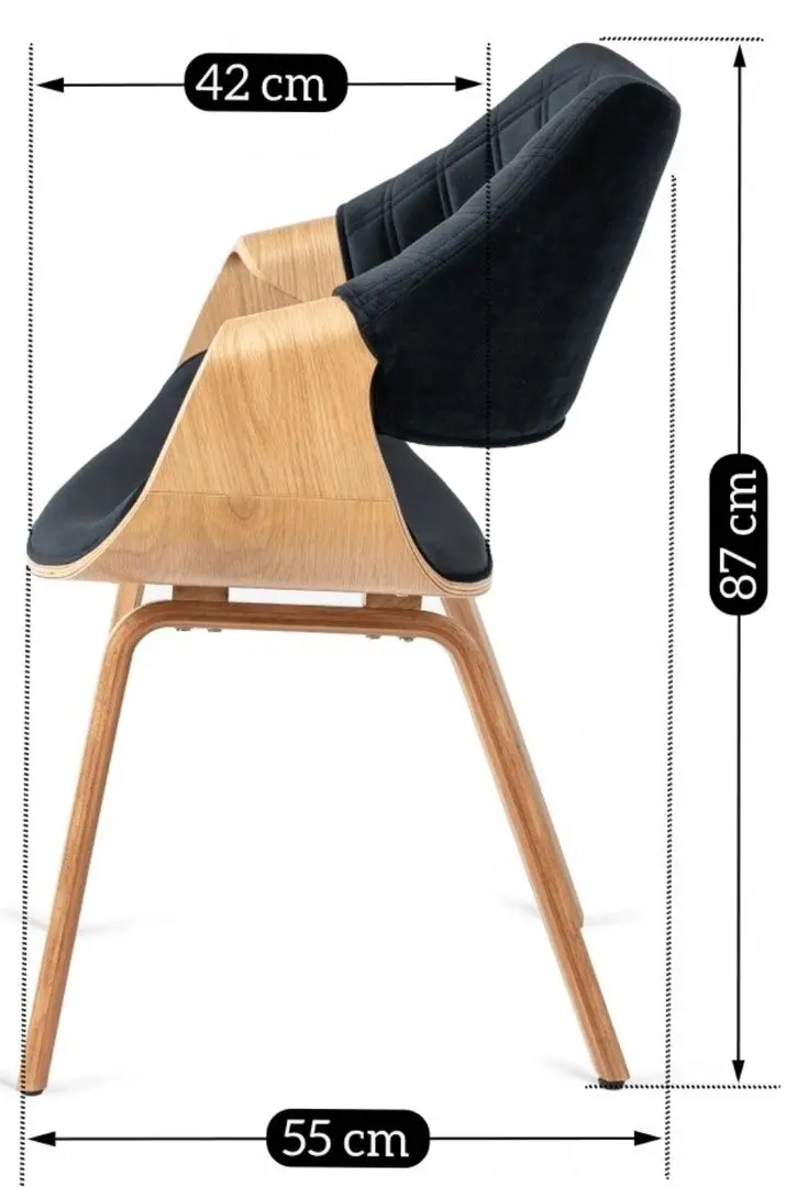 Scaun Mebel Elite Luise (Black/Craft Oak Golden) - 2