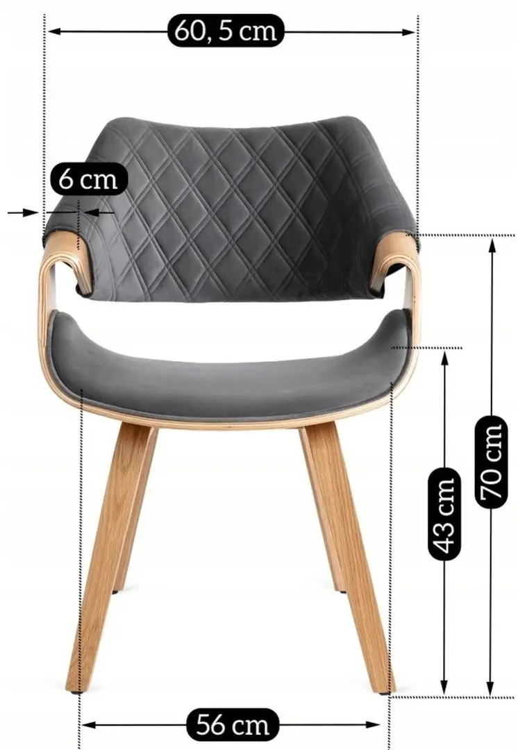 Стул Mebel Elite Luise (Grey/Craft Oak Golden) - 12