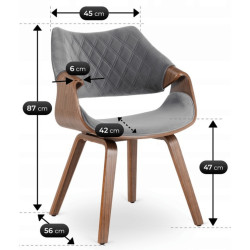 Scaun Mebel Elite Luise (Grey/Walnut) Thumb