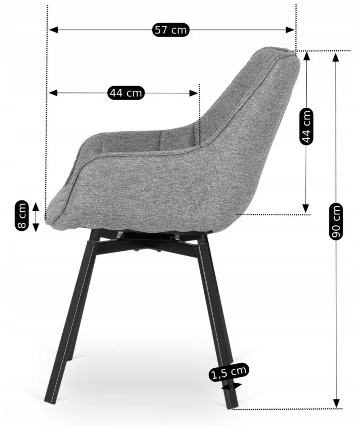 Scaun Mebel Elite Luna 2 (Grey/Black)