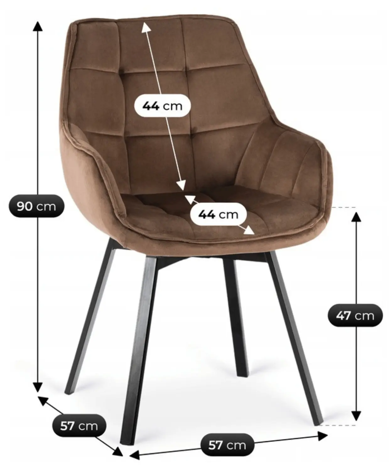 Стул Mebel Elite Luna (Brown/Black) - 7