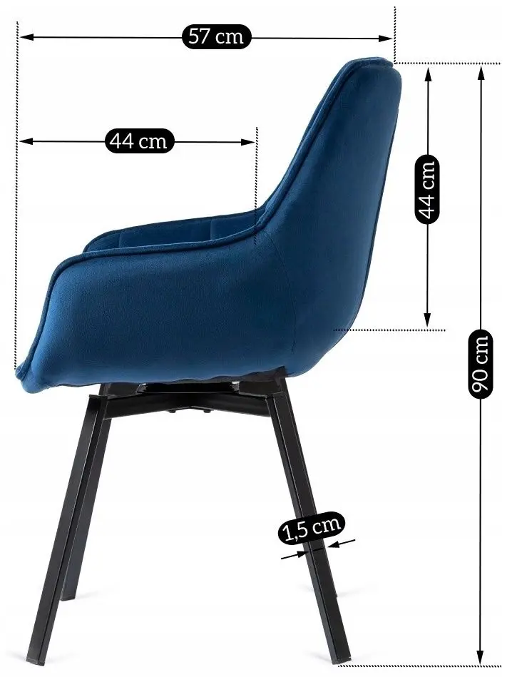 Стул Mebel Elite Luna (Dark Blue/Black)