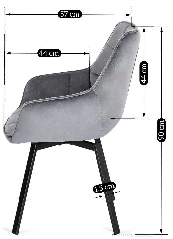 Scaun Mebel Elite Luna (Grey/Black)