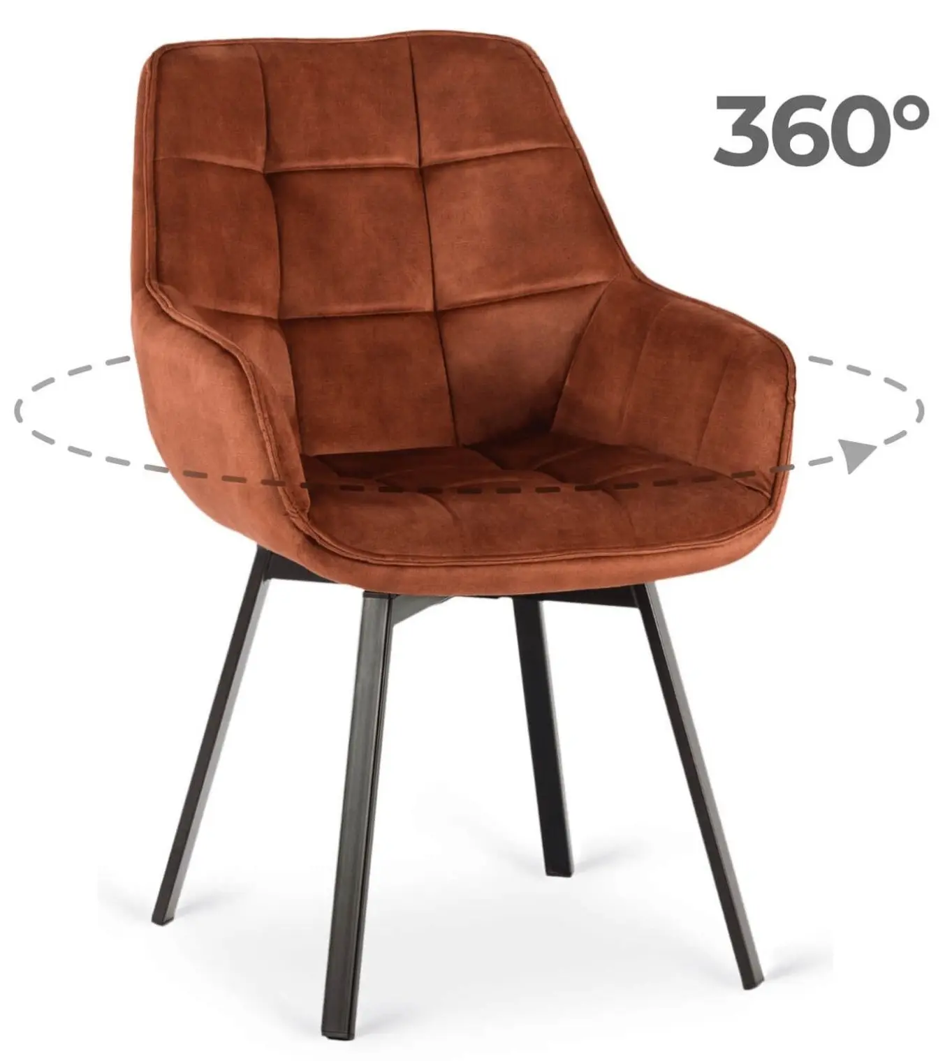 Стул Mebel Elite Luna (Terracotta/Black) - 2