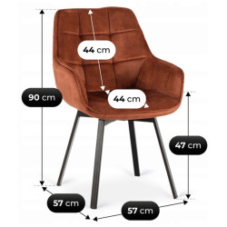 Стул Mebel Elite Luna (Terracotta/Black) Thumb