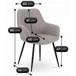 Scaun Mebel Elite Malaga (Grey/Black) Thumb