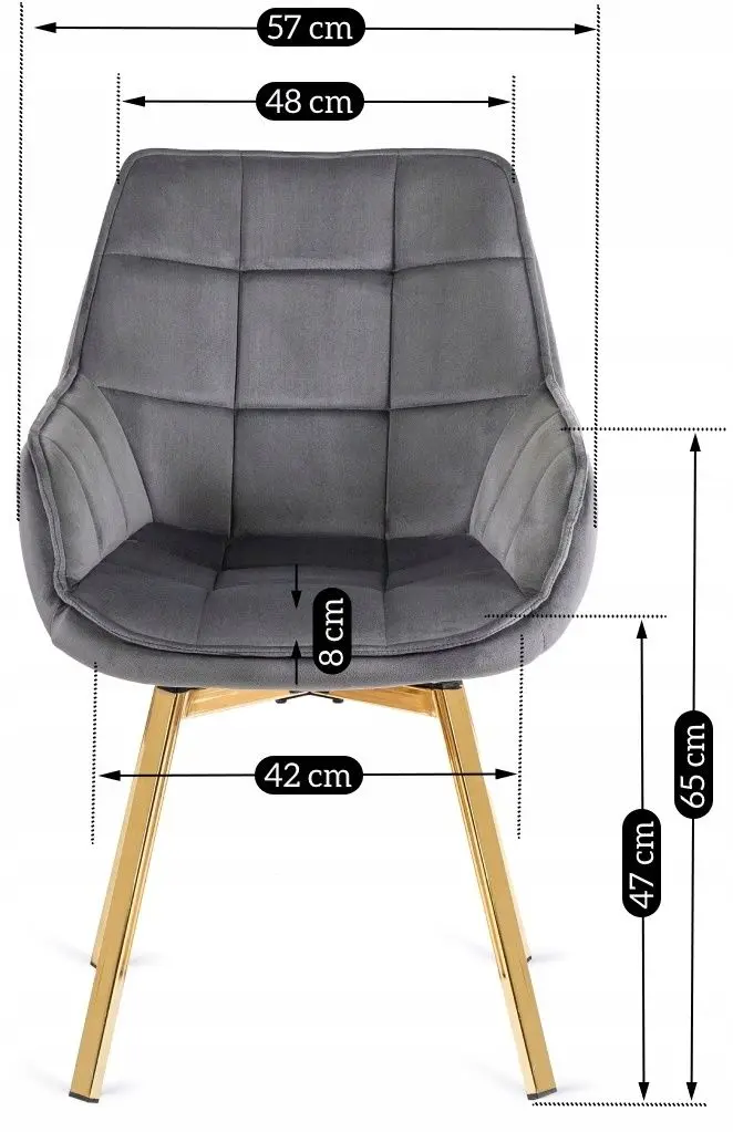 Scaun Mebel Elite Mia (Grey/Gold)