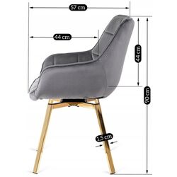 Scaun Mebel Elite Mia (Grey/Gold) Thumb