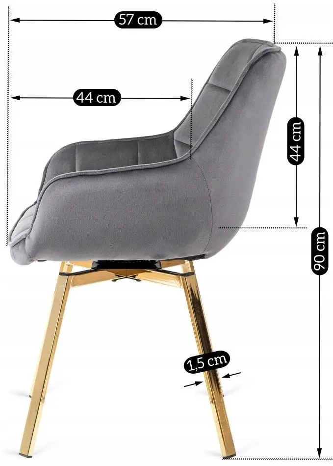 Scaun Mebel Elite Mia (Grey/Gold)