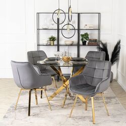 Scaun Mebel Elite Mia (Grey/Gold) Thumb