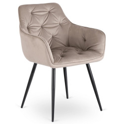 Scaun Mebel Elite Modesto Velour (Beige/Black) Thumb