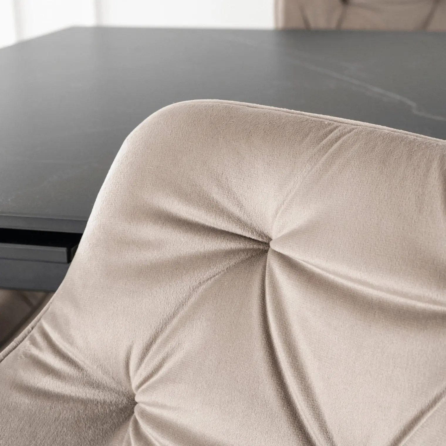 Scaun Mebel Elite Modesto Velour (Beige/Black) - 6