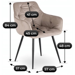 Scaun Mebel Elite Modesto Velour (Beige/Black) Thumb