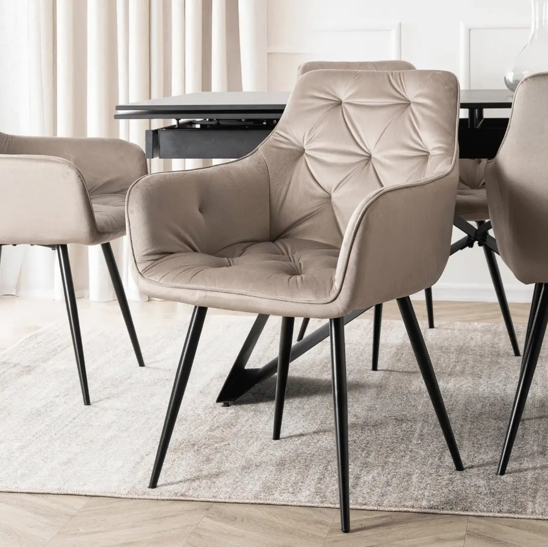 Scaun Mebel Elite Modesto Velour (Beige/Black)