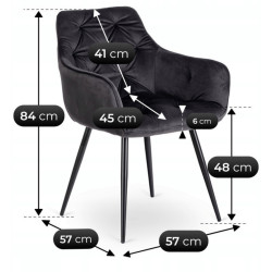 Стул Mebel Elite Modesto Velour (Black) Thumb