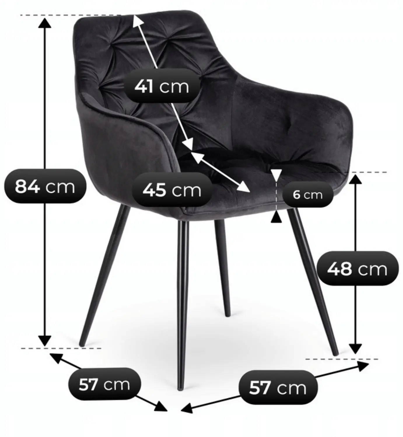 Стул Mebel Elite Modesto Velour (Black) - 6