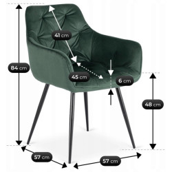 Стул Mebel Elite Modesto Velour (Green/Black) Thumb