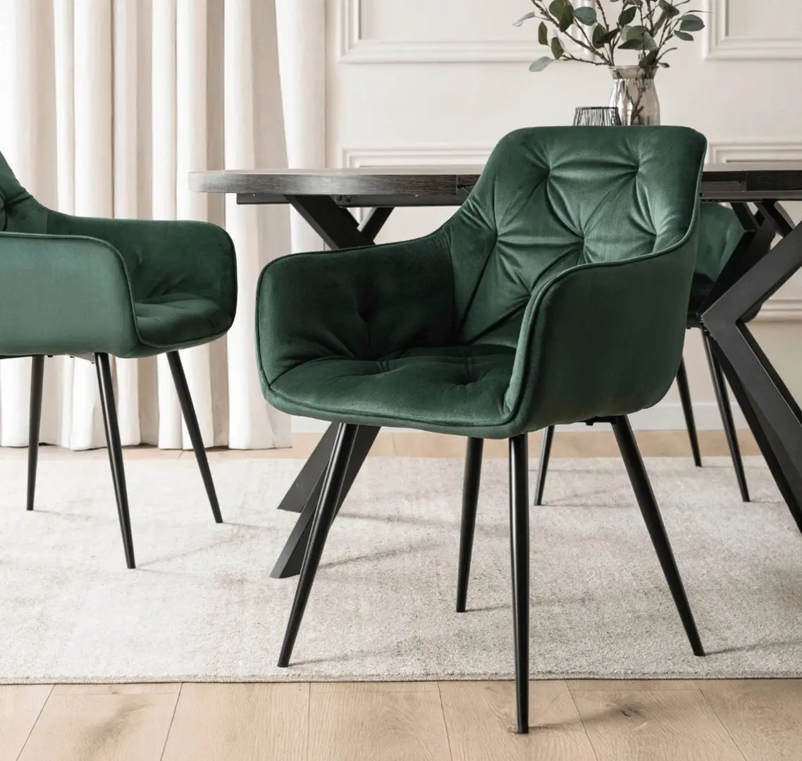 Стул Mebel Elite Modesto Velour (Green/Black)