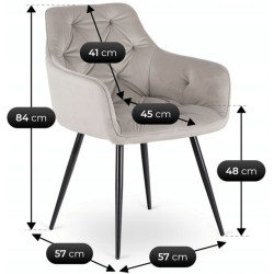 Scaun Mebel Elite Modesto Velour (Grey/Black) Thumb