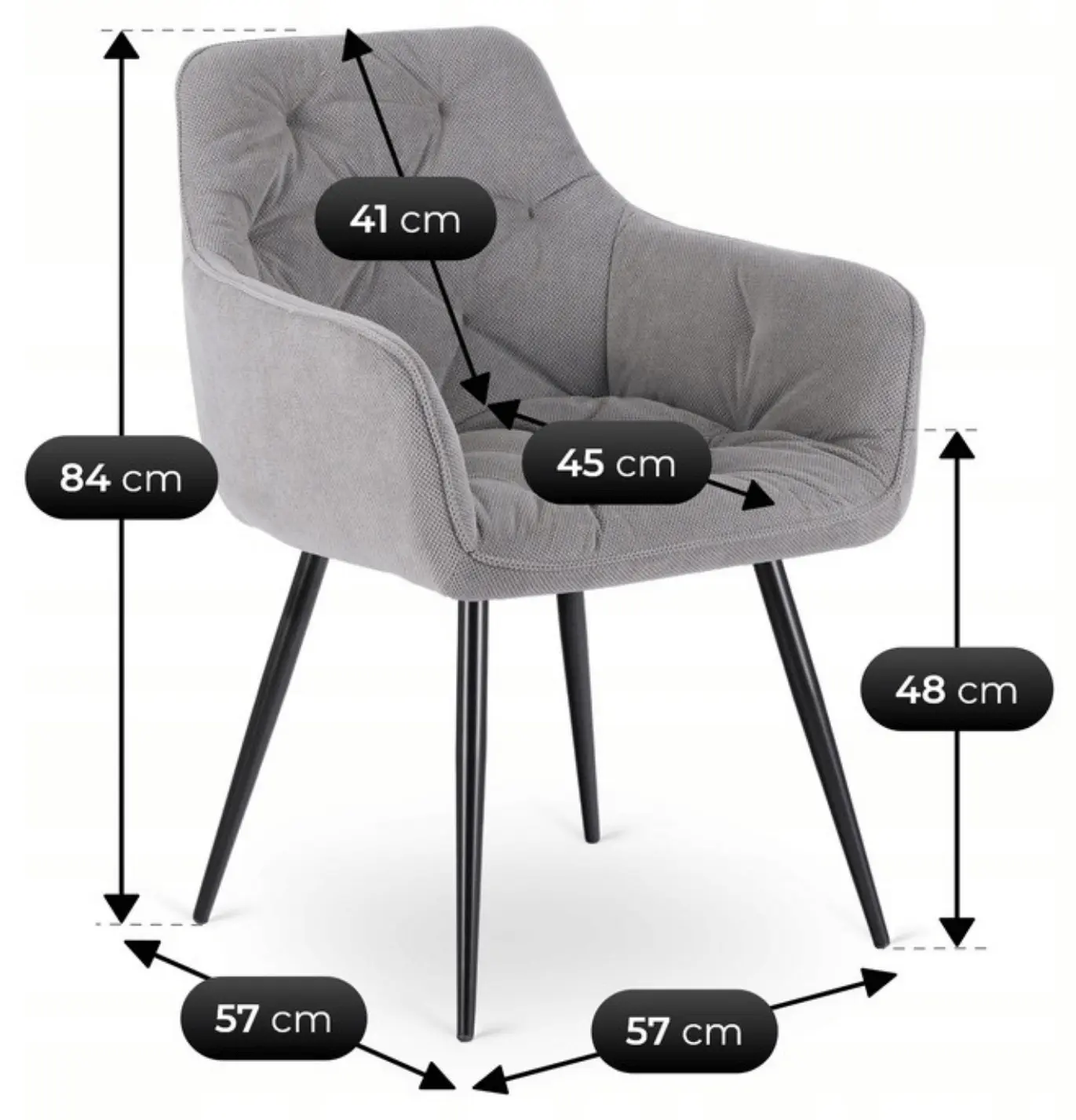 Scaun Mebel Elite Modesto (Grey/Black) - 6