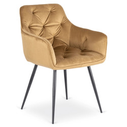 Scaun Mebel Elite Modesto Velour (Mustard/Black) Thumb