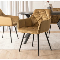 Scaun Mebel Elite Modesto Velour (Mustard/Black)