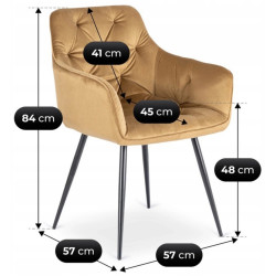 Scaun Mebel Elite Modesto Velour (Mustard/Black) Thumb