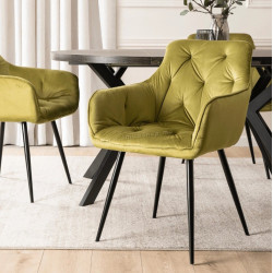 Scaun Mebel Elite Modesto Velour (Pistachio/Black)
