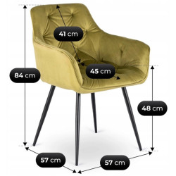 Scaun Mebel Elite Modesto Velour (Pistachio/Black) Thumb