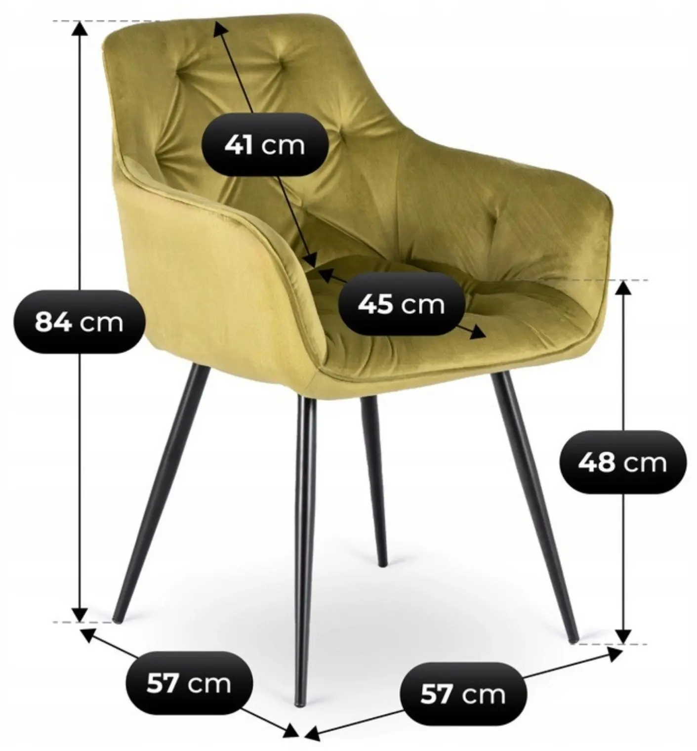 Scaun Mebel Elite Modesto Velour (Pistachio/Black)