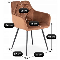 Scaun Mebel Elite Modesto Velour (Terracotta/Black) Thumb