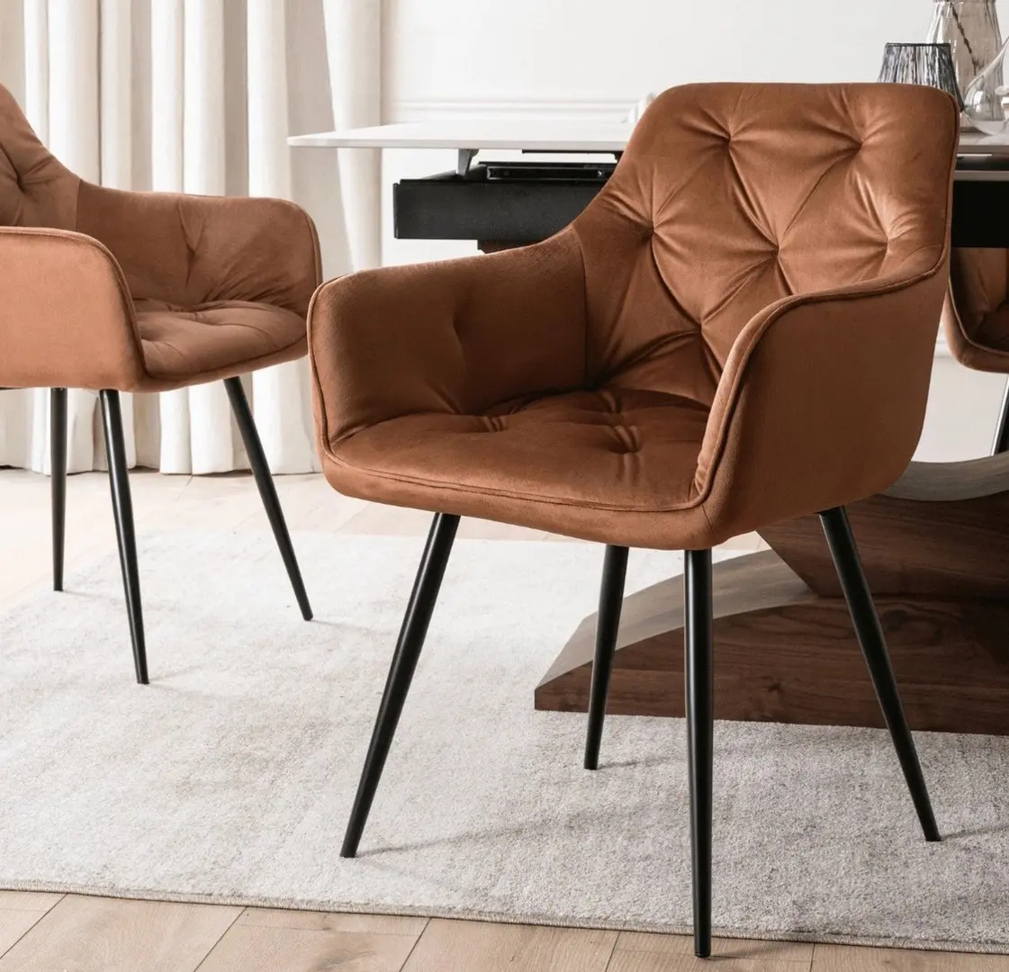 Scaun Mebel Elite Modesto Velour (Terracotta/Black)