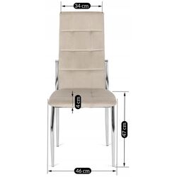 Стул Mebel Elite Molly Velvet (Beige/Silver) Thumb