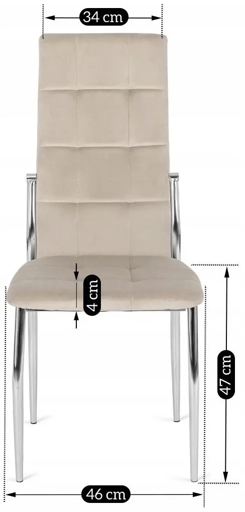 Стул Mebel Elite Molly Velvet (Beige/Silver) - 2