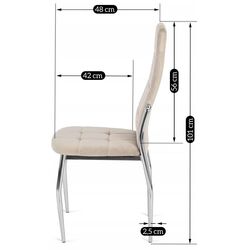 Стул Mebel Elite Molly Velvet (Beige/Silver) Thumb