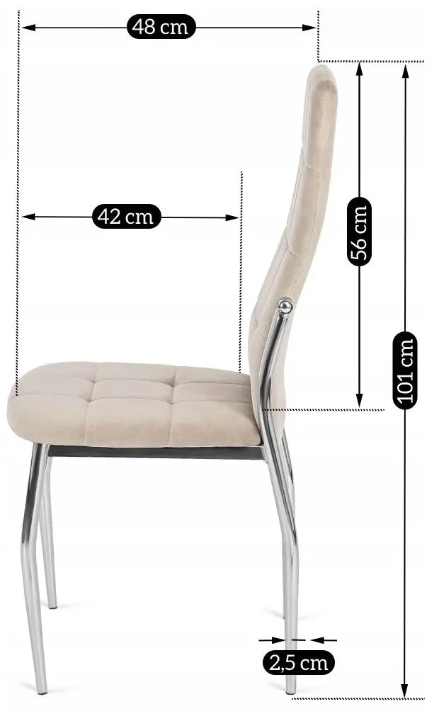 Стул Mebel Elite Molly Velvet (Beige/Silver) - 3