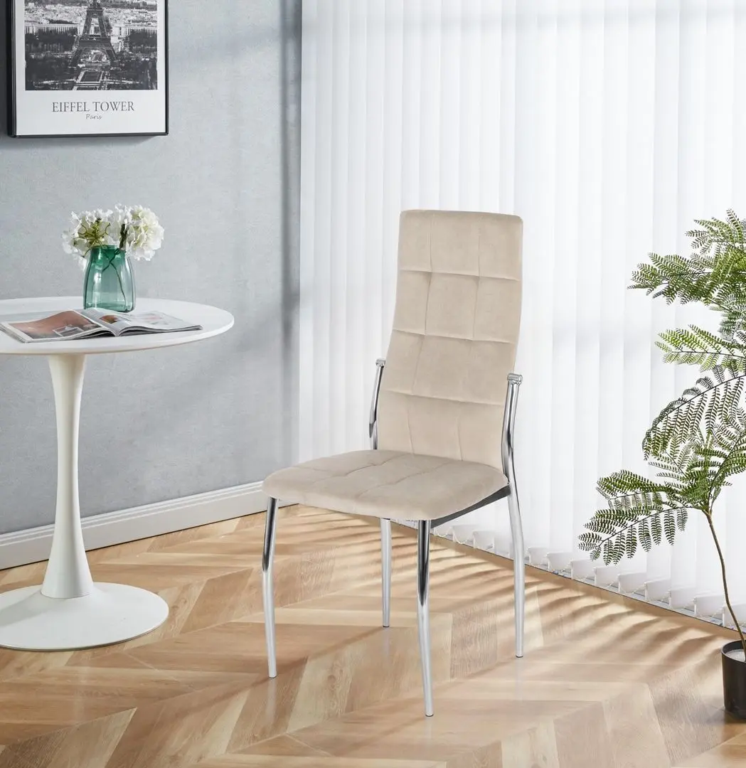 Стул Mebel Elite Molly Velvet (Beige/Silver)