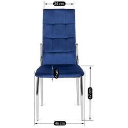 Scaun Mebel Elite Molly Velvet (Dark Blue/Silver) Thumb