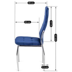 Scaun Mebel Elite Molly Velvet (Dark Blue/Silver) Thumb
