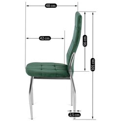 Scaun Mebel Elite Molly Velvet (Green/Silver) Thumb