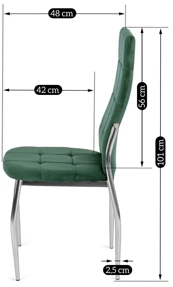 Scaun Mebel Elite Molly Velvet (Green/Silver)