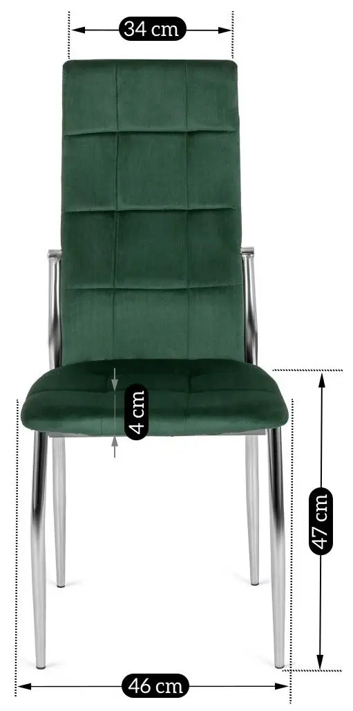Scaun Mebel Elite Molly Velvet (Green/Silver)