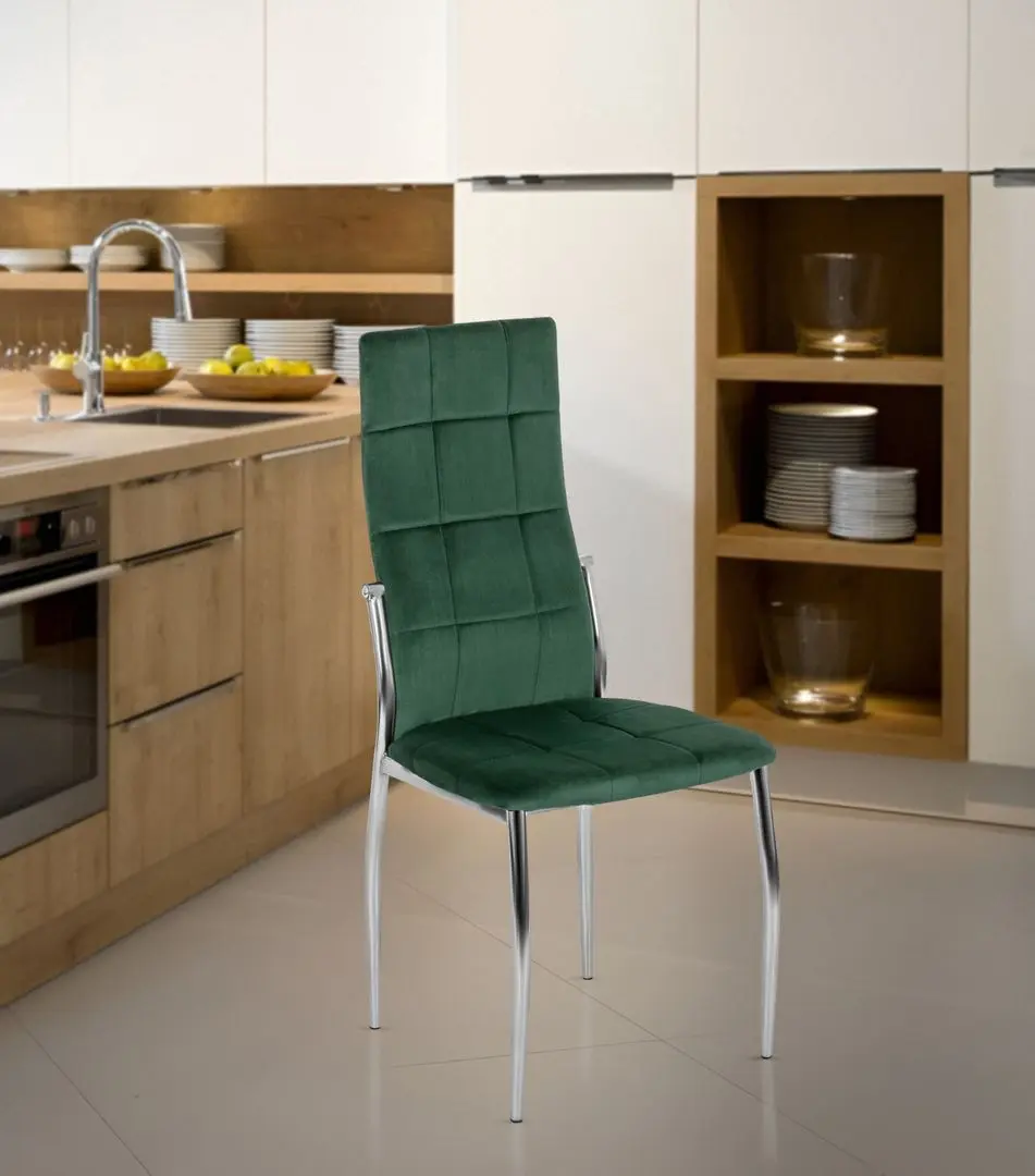 Scaun Mebel Elite Molly Velvet (Green/Silver)