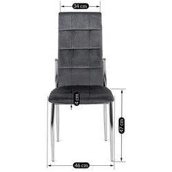 Scaun Mebel Elite Molly Velvet (Grey/Silver) Thumb