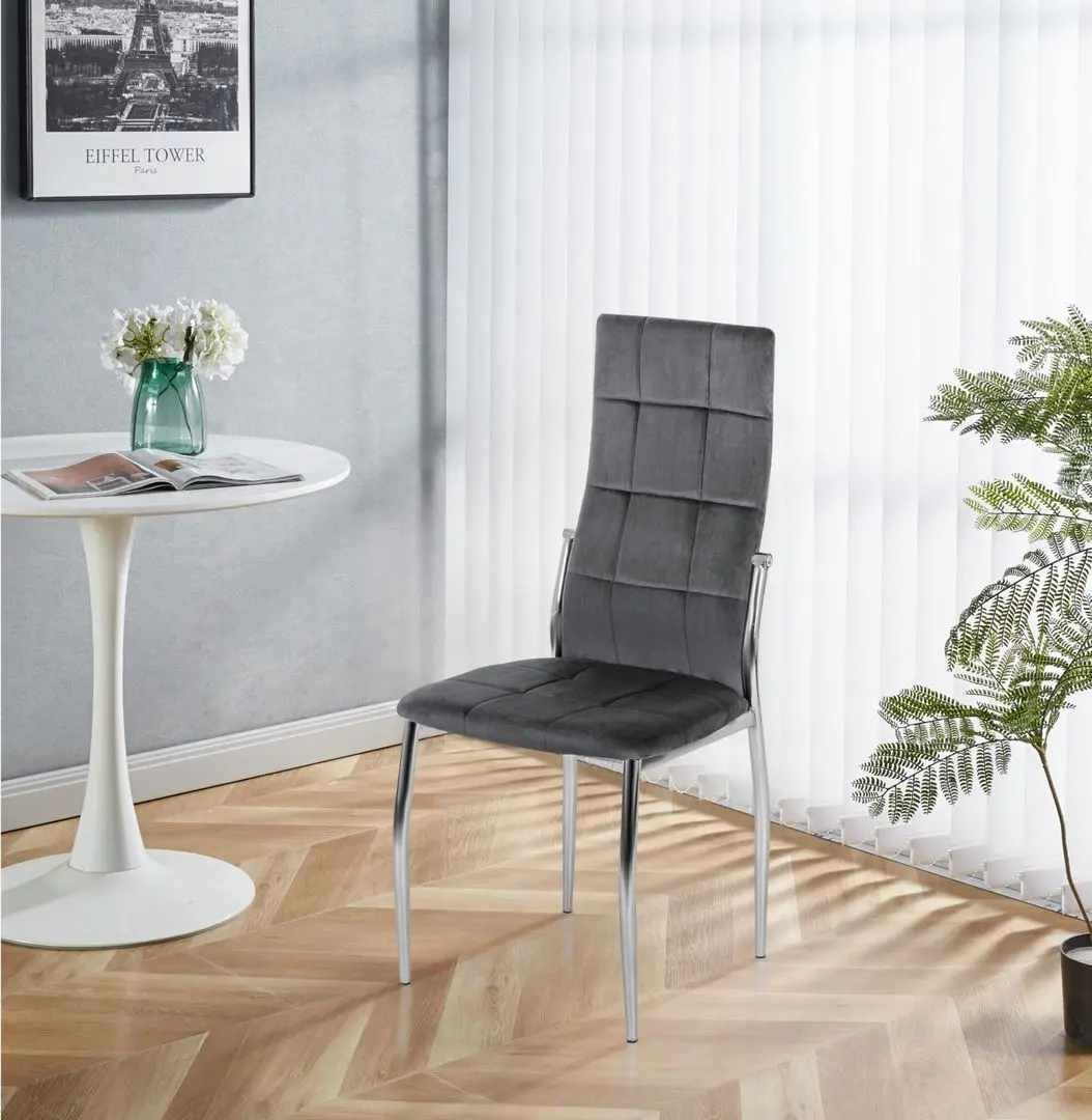 Scaun Mebel Elite Molly Velvet (Grey/Silver)