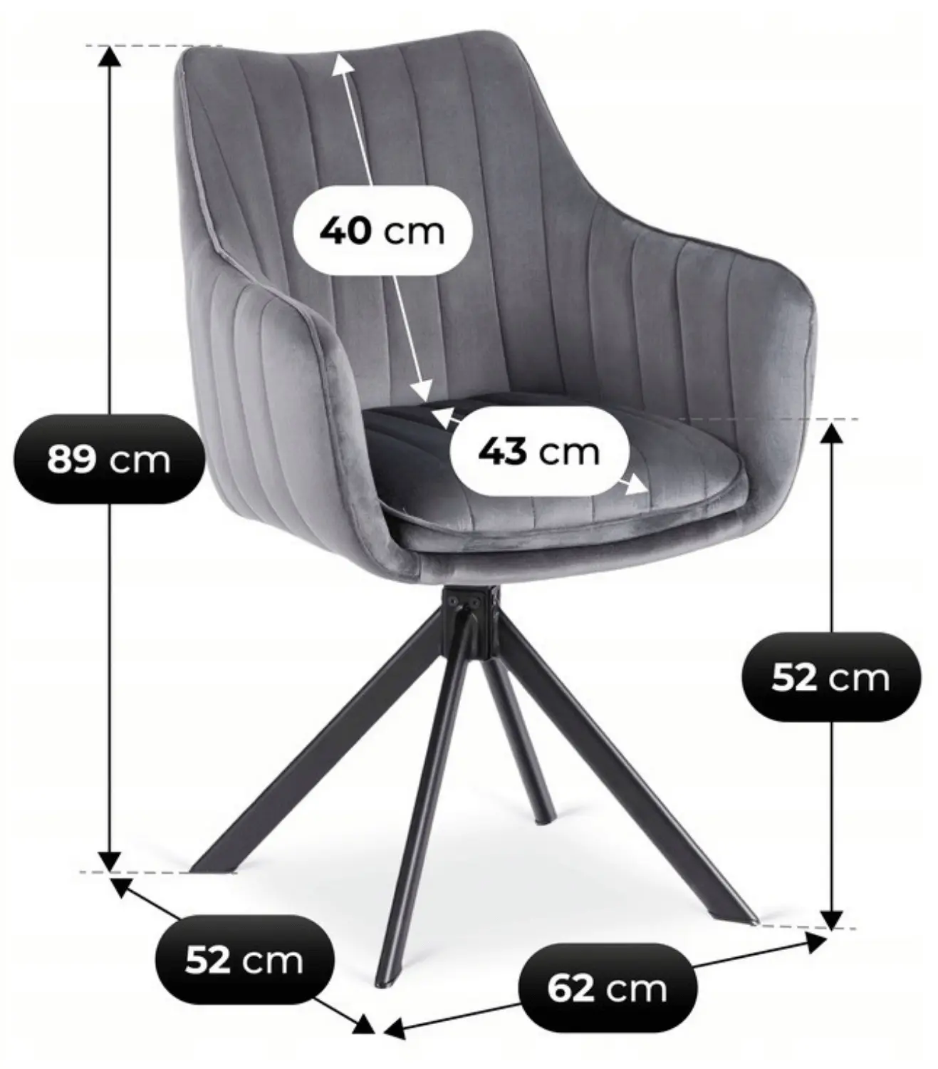 Стул Mebel Elite Mumbai 2 (Grey/Black) - 7